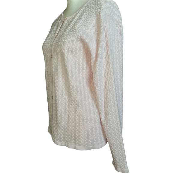 Crystal and Kobe EUC pastel pink buttoned up cardigan. size large - Picture 4 of 5